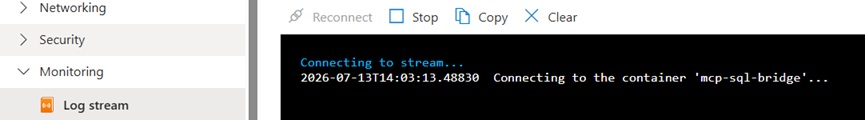 Log Stream in Azure Containers