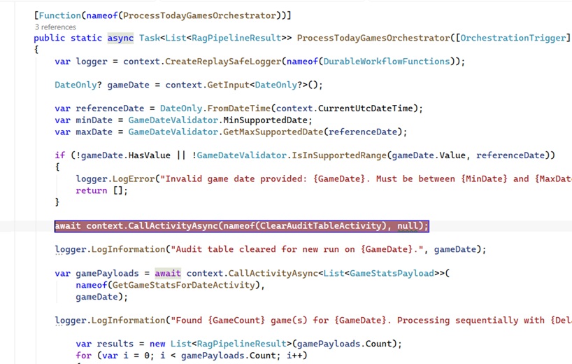 Function erroneously put in Orchestration process